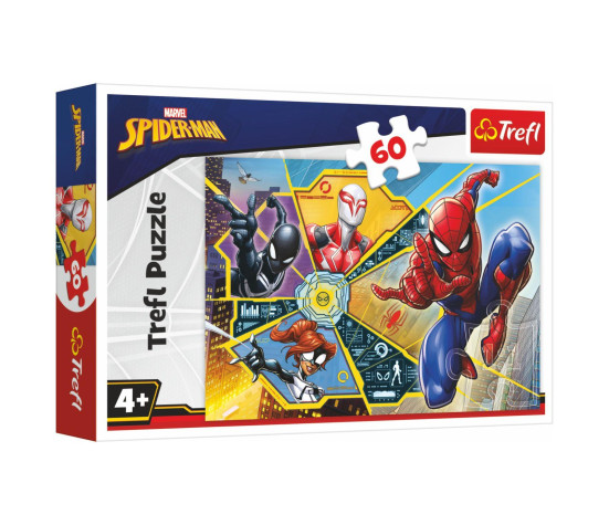 Puzzle Spiderman - Na pavučině 33x22cm 60 dílků v krabici 21x14x4cm