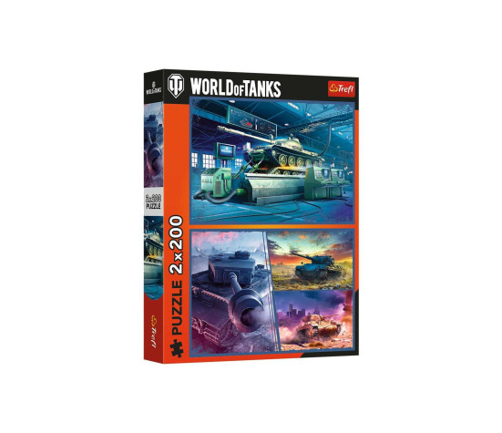 Puzzle 2v1 World of tanks 2x200 dílků 41x27,5cm v krabici 26x34x4,5cm