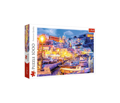 Puzzle Ostrov Procida v noci, Itálie 68,3x48cm 1000dílků v krabici 40x27x6cm