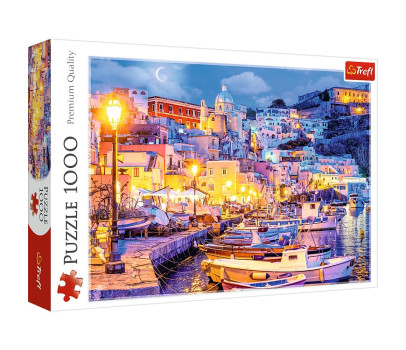 Puzzle Ostrov Procida v noci, Itálie 68,3x48cm 1000dílků v krabici 40x27x6cm