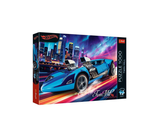 Puzzle Premium Plus: Hot Wheels: Dvojitý mlýn 1000 dílků 68,3x48cm v krabici 40x27x6cm