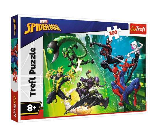 Puzzle Spiderman - V pavučině 300dílků 60x40cm v krabici 40x27x4,5cm