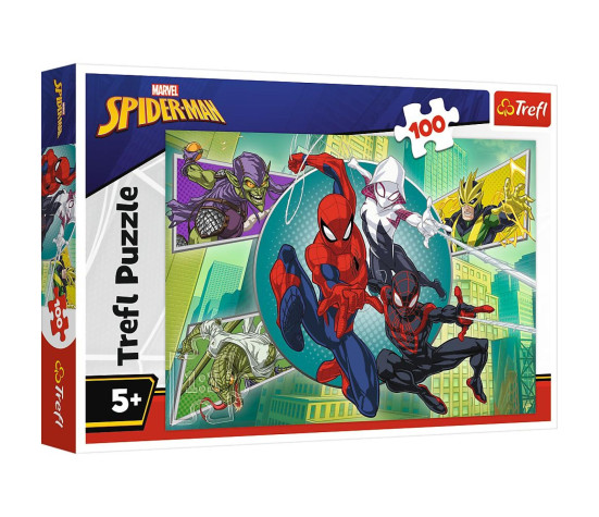 Puzzle Spiderman 100 dílků 41x27,8cm v krabici 29x19x4cm
