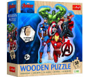 Puzzle dřevěné nepravidelné tvary Avengers 50 dílků 19,7x26,6cm v krabici 20x20x6cm