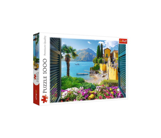 Puzzle Výhled na jezero Como 1000 dílků 68,3x48cm v krabici 40x27x6cm