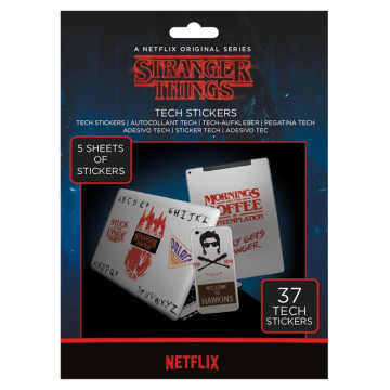 Samolepky 37ks Stranger Things v papírové obálce 17,5x35cm 20ks v boxu