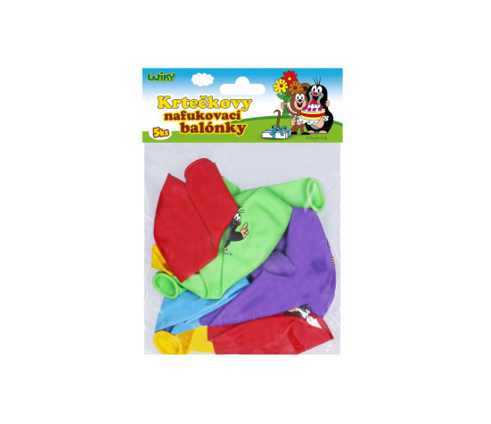 Balonek/Balonky nafukovací Krtek 12" průměr 30 cm 5ks v sáčku 13,5x18cm karneval