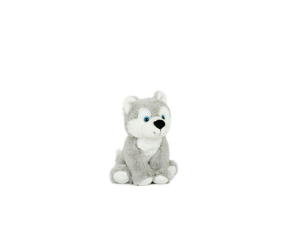 Pes husky sedící plyš 15x19cm 0m+