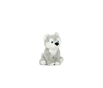 Pes husky sedící plyš 15x19cm 0m+