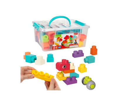 Kostky stavebnice 48ks plast v plastovém kufříku 26x12x19cm 18m+