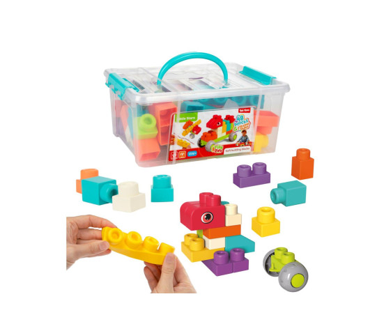 Kostky stavebnice 48ks plast v plastovém kufříku 26x12x19cm 18m+
