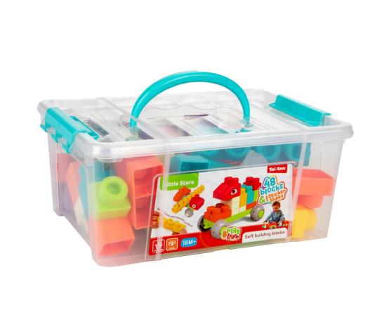 Kostky stavebnice 48ks plast v plastovém kufříku 26x12x19cm 18m+