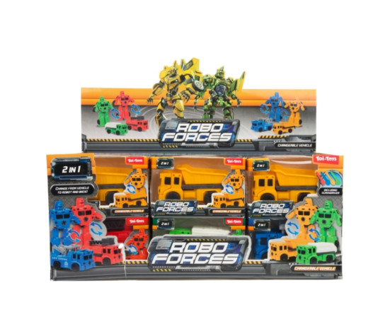 Transformer auto/robot mini plast 9cm 4 barvy v krabičce 11x7cm 24ks v boxu