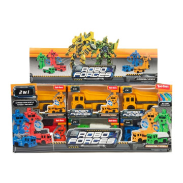 Transformer auto/robot mini plast 9cm 4 barvy v krabičce 11x7cm 24ks v boxu