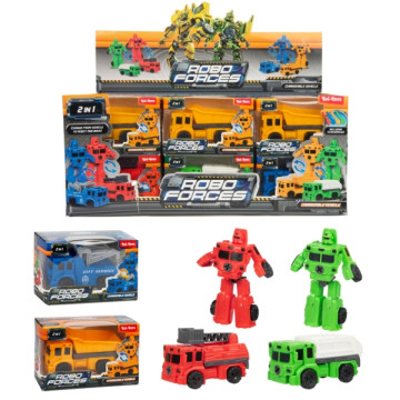 Transformer auto/robot mini plast 9cm 4 barvy v krabičce 11x7cm 24ks v boxu