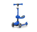 Tříkolová balanční koloběžka-scooter se sedátkem FUZZY Milly Mally blue, Modrá