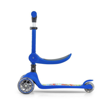 Tříkolová balanční koloběžka-scooter se sedátkem FUZZY Milly Mally blue, Modrá