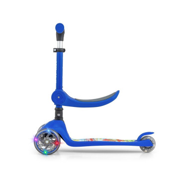 Tříkolová balanční koloběžka-scooter se sedátkem FUZZY Milly Mally blue, Modrá