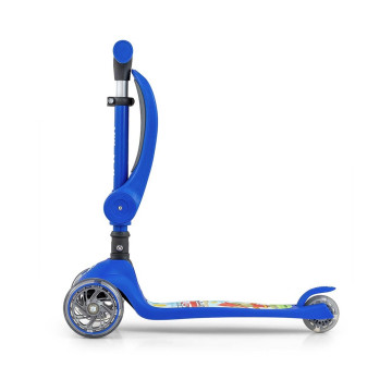 Tříkolová balanční koloběžka-scooter se sedátkem FUZZY Milly Mally blue, Modrá