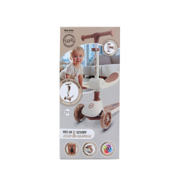 Tříkolová balanční koloběžka-scooter se sedátkem FUZZY Milly Mally blue, Modrá