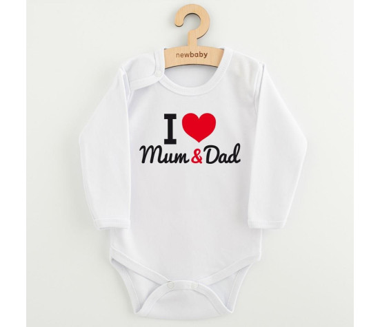 Body s potiskem New Baby I Love Mum and Dad, Červená 68 (4-6m)