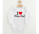 Body s potiskem New Baby I Love Mum and Dad, Červená 68 (4-6m)
