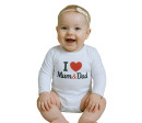 Body s potiskem New Baby I Love Mum and Dad, Červená 80 (9-12m)