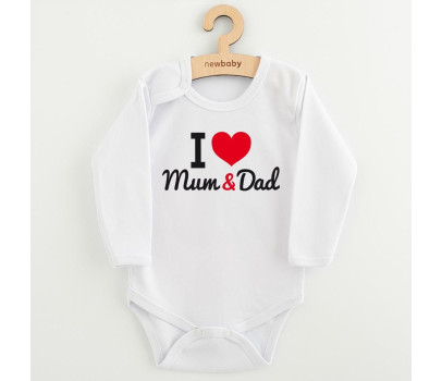 Body s potiskem New Baby I Love Mum and Dad, Červená 86 (12-18m)