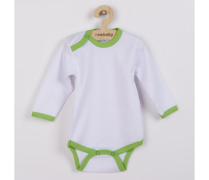 Kojenecké body New Baby s zeleným lemem, Zelená 80 (9-12m)