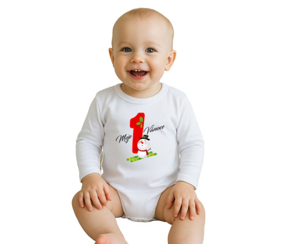 Body s potiskem New Baby Moje první Vánoce, Dle obrázku 68 (4-6m)