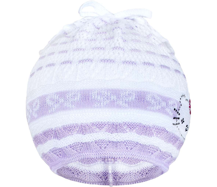 Pletená čepička-šátek New Baby kočička fialová, Fialová 104 (3-4r)