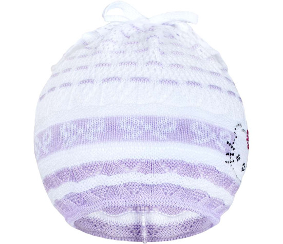 Pletená čepička-šátek New Baby kočička fialová, Fialová 104 (3-4r)