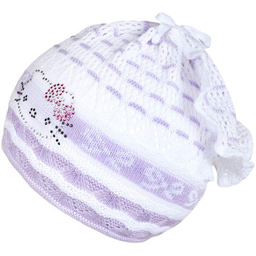 Pletená čepička-šátek New Baby kočička fialová, Fialová 104 (3-4r)