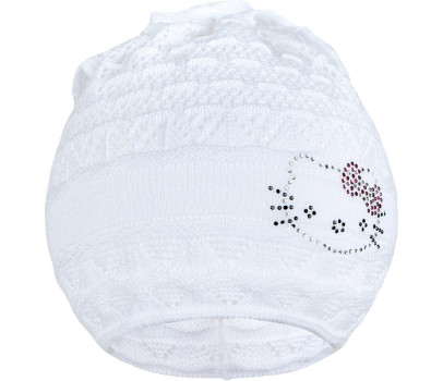 Pletená čepička-šátek New Baby kočička bílá, Bílá 104 (3-4r)