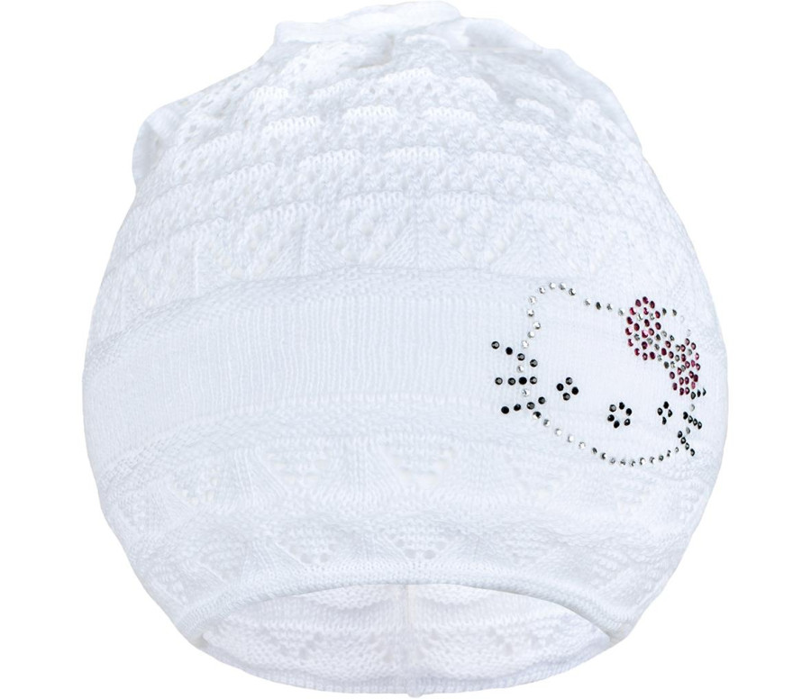 Pletená čepička-šátek New Baby kočička bílá, Bílá 104 (3-4r) Pletená čepička-šátek New Baby kočička bílá, Bílá 104 (3-4r)