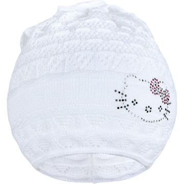 Pletená čepička-šátek New Baby kočička bílá, Bílá 104 (3-4r)