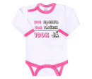 Body s potiskem New Baby 50% MAMINKA + 50% TATÍNEK - 100% JÁ růžové, Růžová 86 (12-18m)