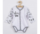 Kojenecké body celorozepínací New Baby Music, Bílá 68 (4-6m)