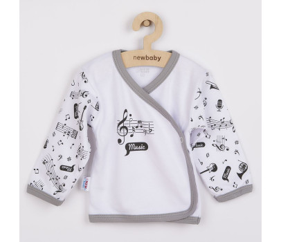 Kojenecká bavlněná košilka New Baby Music, Bílá 68 (4-6m)