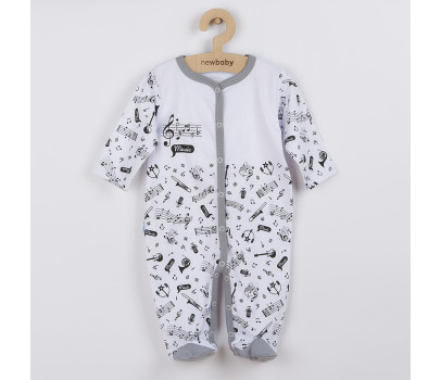Kojenecký bavlněný overal New Baby Music, Bílá 80 (9-12m)