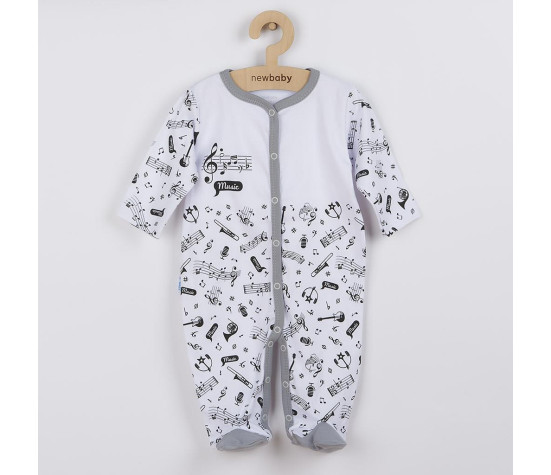 Kojenecký bavlněný overal New Baby Music, Bílá 80 (9-12m)