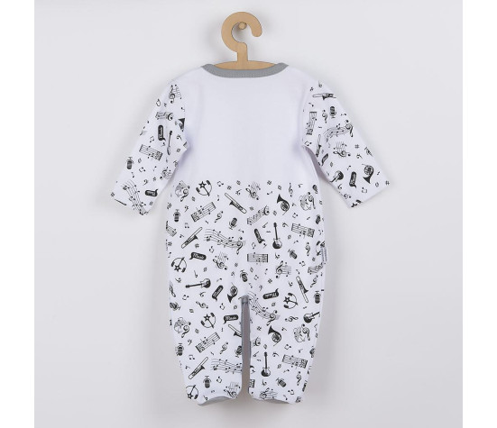 Kojenecký bavlněný overal New Baby Music, Bílá 80 (9-12m)