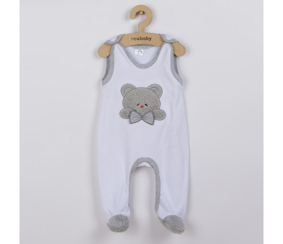 Luxusní kojenecké dupačky New Baby Honey Bear s 3D aplikací, Bílá 56 (0-3m)