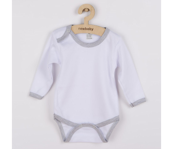 Kojenecké body New Baby s šedým lemem, Šedá 74 (6-9m)