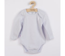 Kojenecké body s dlouhým rukávem New Baby Pastel šedé, Šedá 80 (9-12m)
