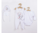 Soupravička 4-dílná New Baby Sloník bílo šedá, Šedá 50