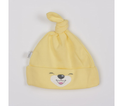 Bavlněná kojenecká čepička Bobas Fashion Lucky žlutá, Žlutá 56 (0-3m)