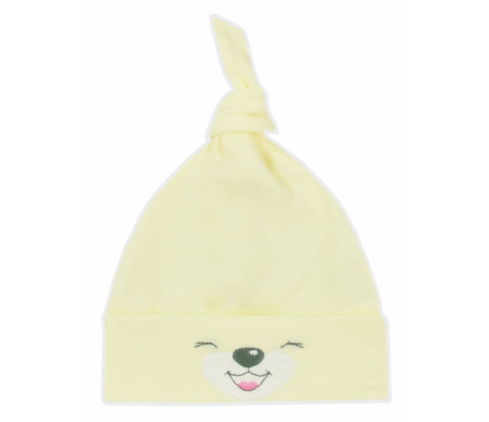 Bavlněná kojenecká čepička Bobas Fashion Lucky žlutá, Žlutá 62 (3-6m)