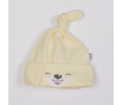 Bavlněná kojenecká čepička Bobas Fashion Lucky krémová, Béžová 68 (4-6m)