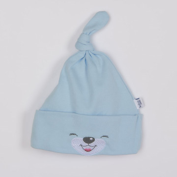 Bavlněná kojenecká čepička Bobas Fashion Lucky modrá, Modrá 68 (4-6m)